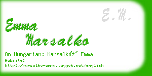 emma marsalko business card